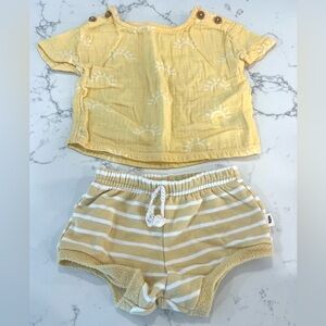 NWOT Yellow Easy Peasy Sun & Stripe Set Size 6-9 Months